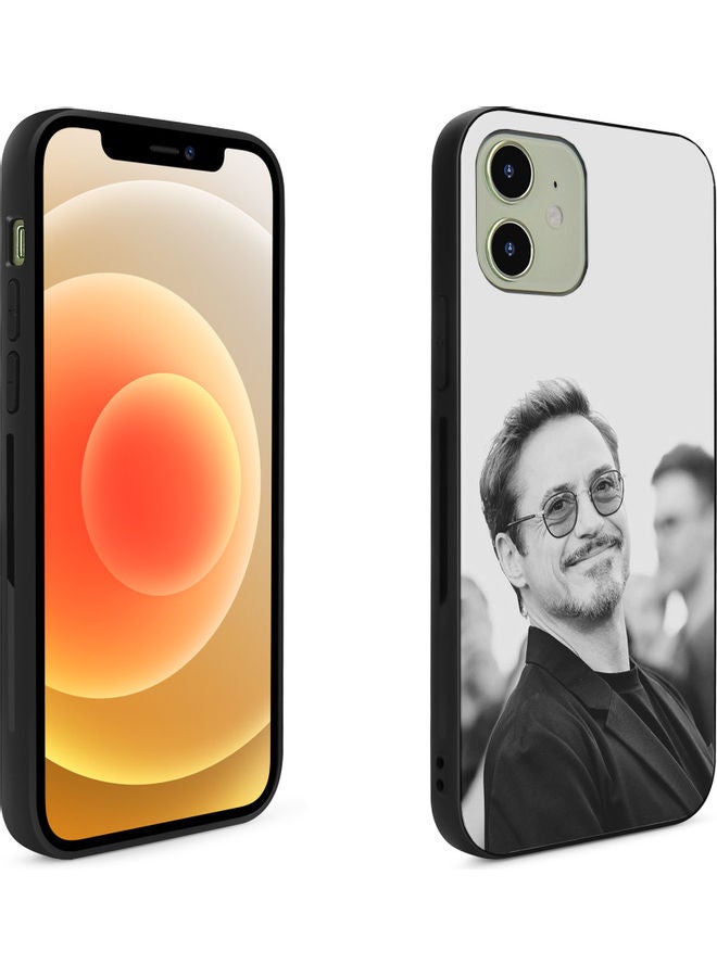 Protective Case Cover For Apple iPhone 12 Robert Downey Black White