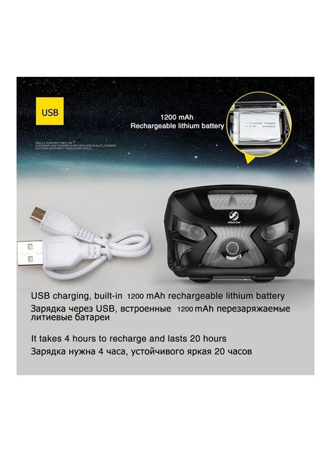 Generic - Mini USB Rechargeable LED Headlamp IR Induction Headlight Camping Fishing Light 20 x 10 x 20cm - Image 1