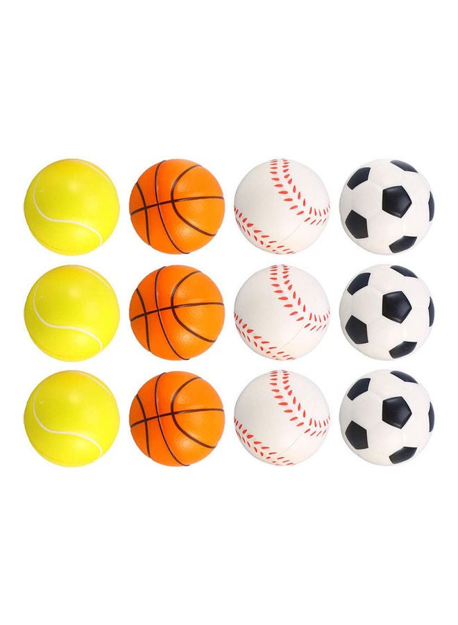 12 Mini Balls (Football, Baseball, Basketball, Tennisball) 24cm  - Image 2