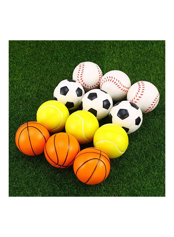 12 Mini Balls (Football, Baseball, Basketball, Tennisball) 24cm  - Image 1