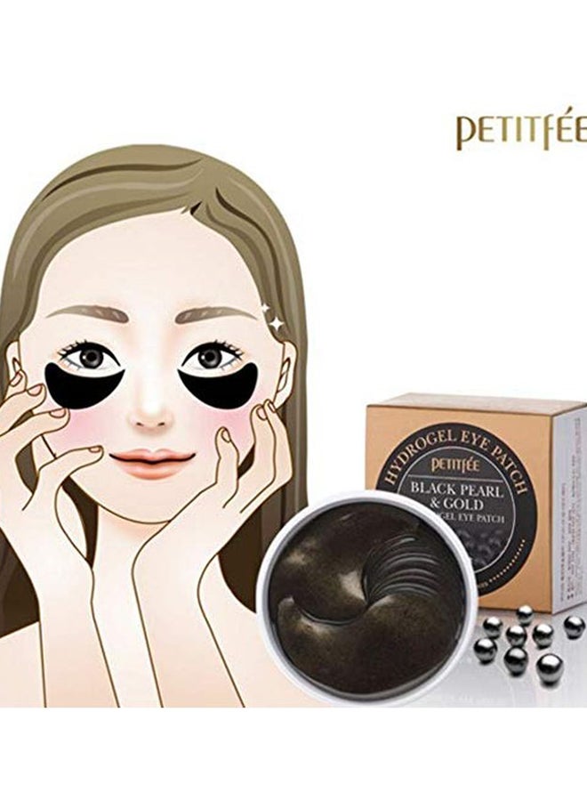Petitfee - 60-Piece Black Pearl Gold Hydrogel Eye Patch 3.2 x 3.2 x 1.7inch - Image 1