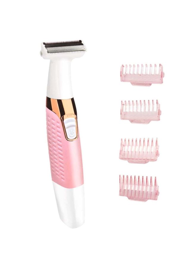 Kemei - Km-1900 Rechargeable Body Shaver And Eyebrow Trimmer Pink/White/Gold - Image 1
