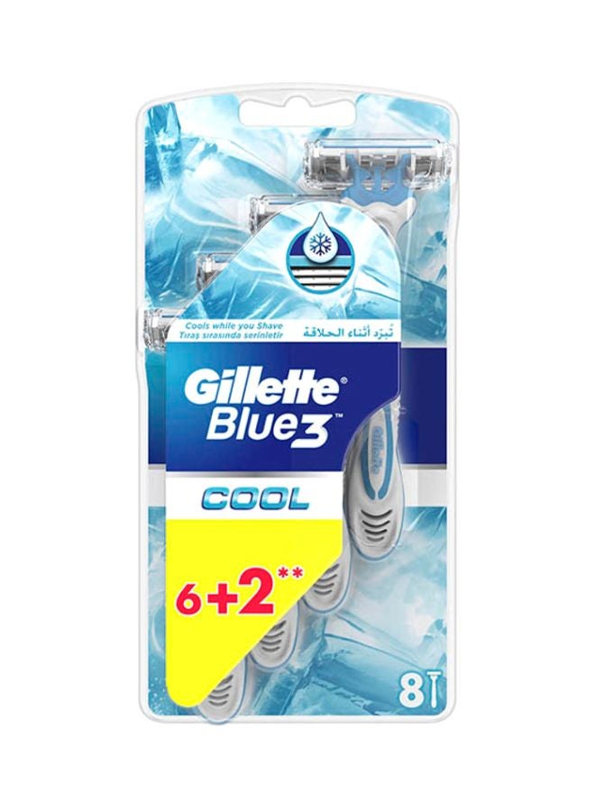 8-Piece Blue3 Cool Razor Set Blue/Silver - v1605790256/N30689481A_1