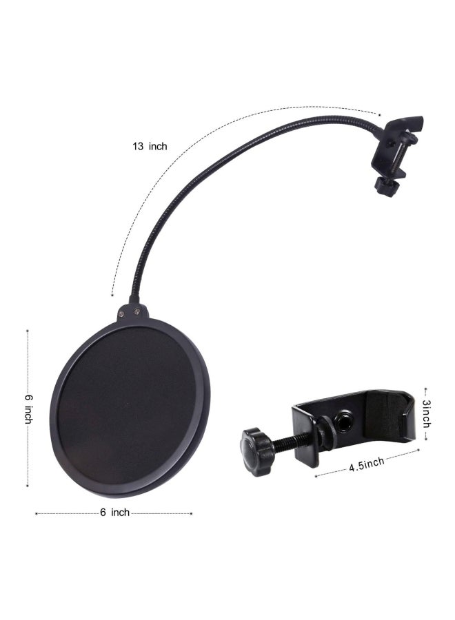Microphone Pop Rotatable Filter With Double Layer Sound Shield