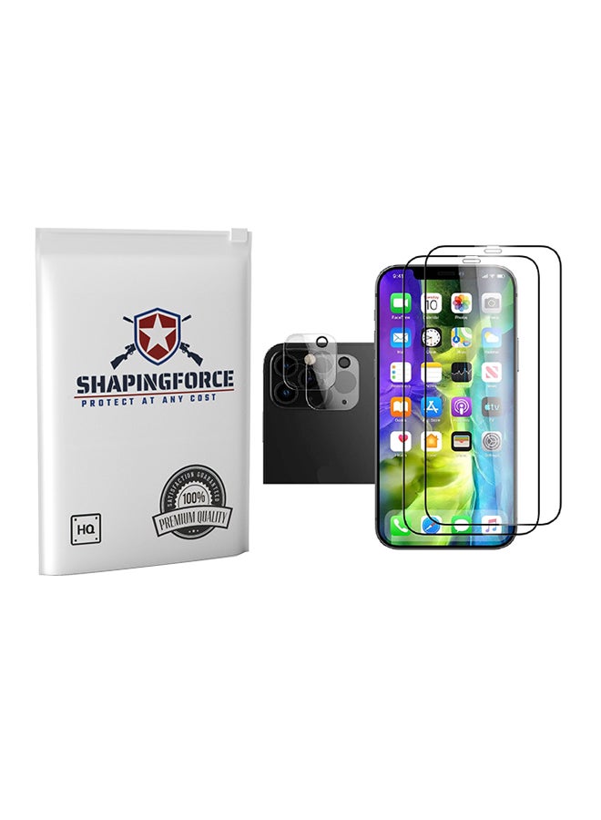SHAPINGFORCE Pack Of 4 Camera Lens And Screen Protector For iPhone 12 Pro Clear - Image 1