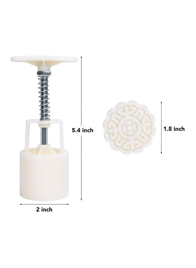 طقم قوالب ثلاثية الأبعاد لتشكيل الكوكيز مع آلة ضغط يدوية مكون من 6 قطع أوف وايت - Image 2