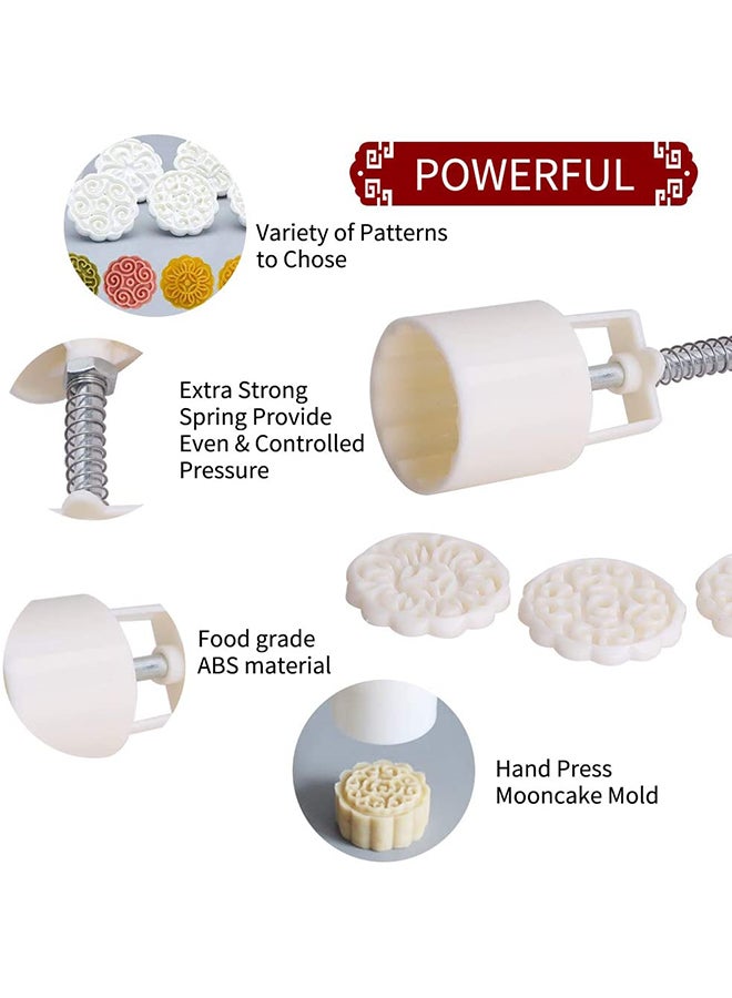 طقم قوالب ثلاثية الأبعاد لتشكيل الكوكيز مع آلة ضغط يدوية مكون من 6 قطع أوف وايت - Image 3