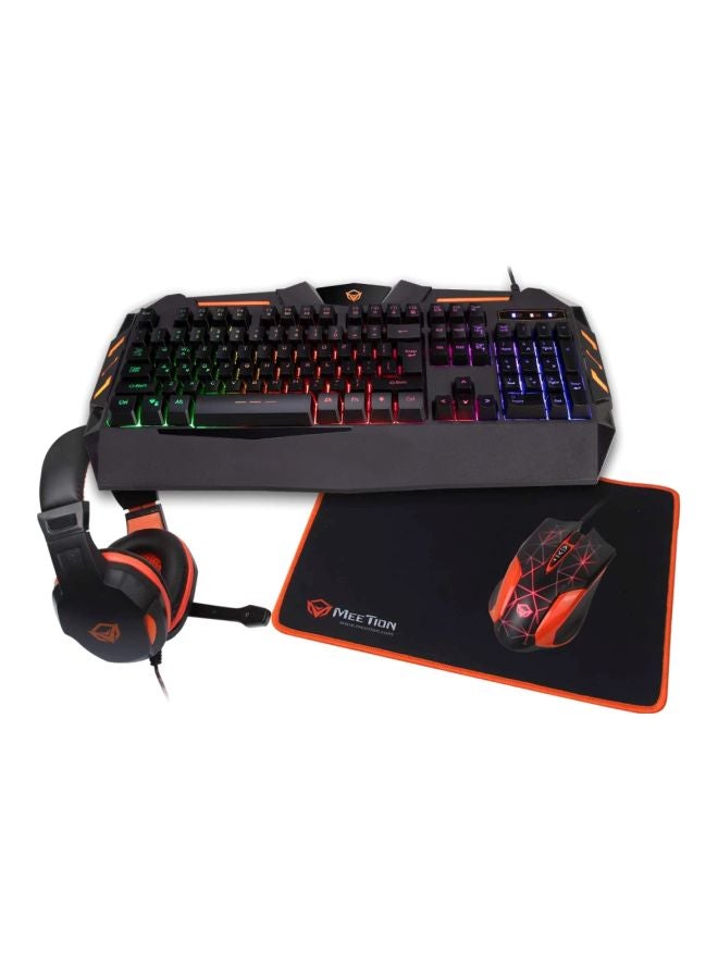Meetion C500 – 4-in1 Combo Gaming Keyboard, Mouse and Mouse pad with Gaming Headset, Wired LED RGB Backlight for Computer PC/Laptop - Black - Image 2