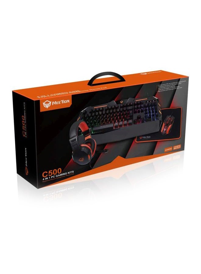 Meetion C500 – 4-in1 Combo Gaming Keyboard, Mouse and Mouse pad with Gaming Headset, Wired LED RGB Backlight for Computer PC/Laptop - Black - Image 5