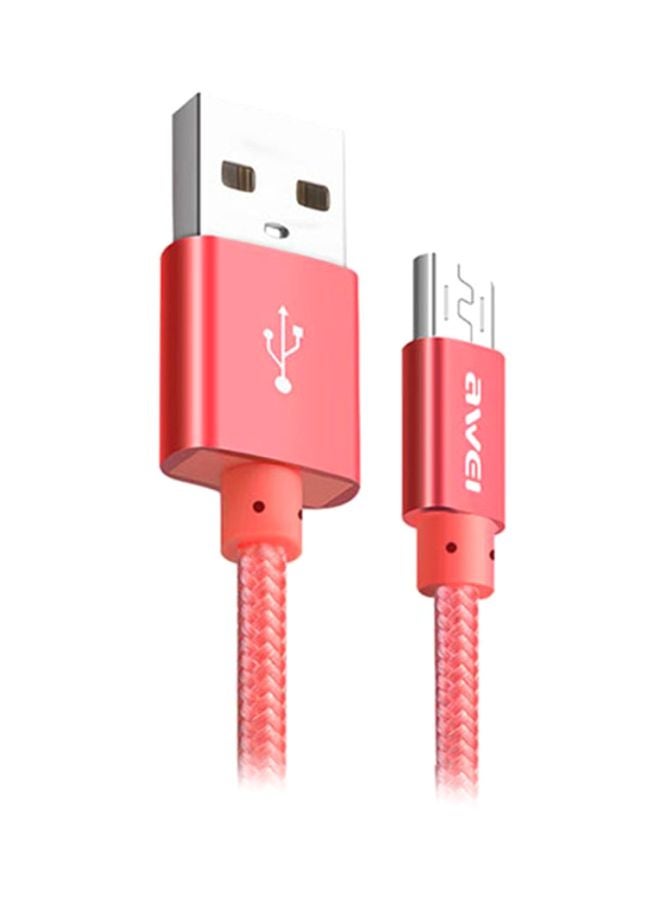 Awei Micro USB Data Sync And Charging Cable Red - Image 1