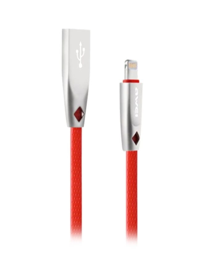 Awei Micro USB To Lightning Charging Cable Red/Silver