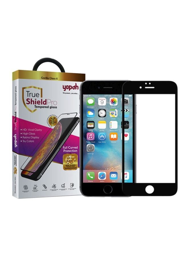 يوبا لاصقة حماية للشاشة من الزجاج المقوى 9D لأبل آيفون 6 بلس و6s بلس أسود - Image 1