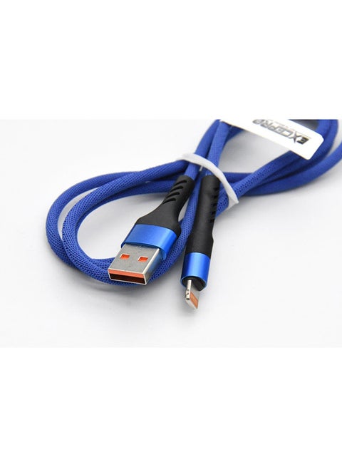 Lightning Male To USB A Male Fast Charging And Sync Cable Blue