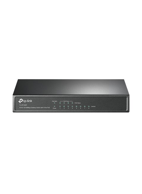 8-Port Desktop Switch With 4-Port POE Black/White/Green