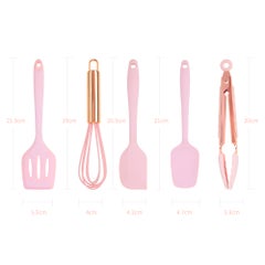 ماركة غير محددة 5 Pieces Non-Stick Spatula Sets Pink, rose gold 5.5*21.5cm, 4*19cm, 4.2*20.5cm, 4.7*21cm, 3.3*20cmcm  - Image 2