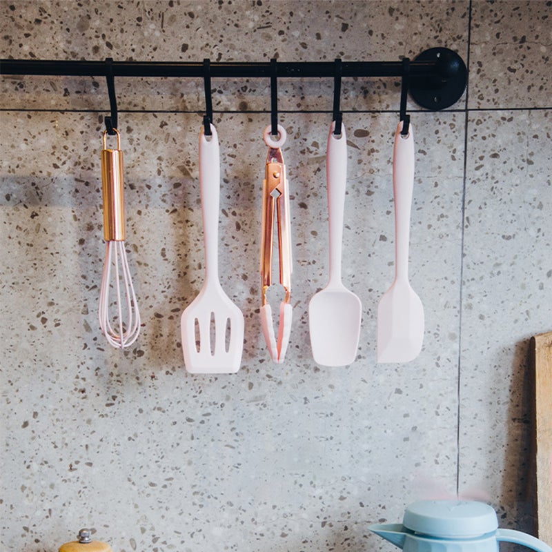Generic 5 Pieces Non-Stick Spatula Sets Pink, rose gold 5.5*21.5cm, 4*19cm, 4.2*20.5cm, 4.7*21cm, 3.3*20cmcm  - Image 3