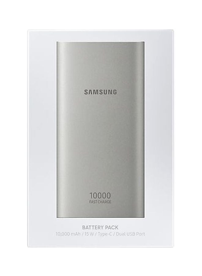 Samsung - 10000.0 mAh Portable Power Bank Silver - Image 1