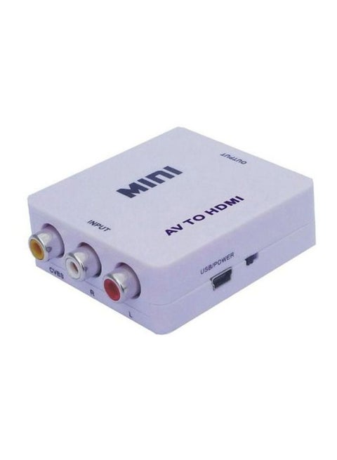 AV To HDMI Converter Adapter White