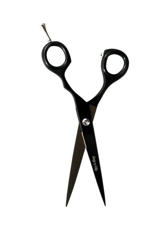 Tips & Toes Professional Barber Scissors Black 16.5cm  - Image 1