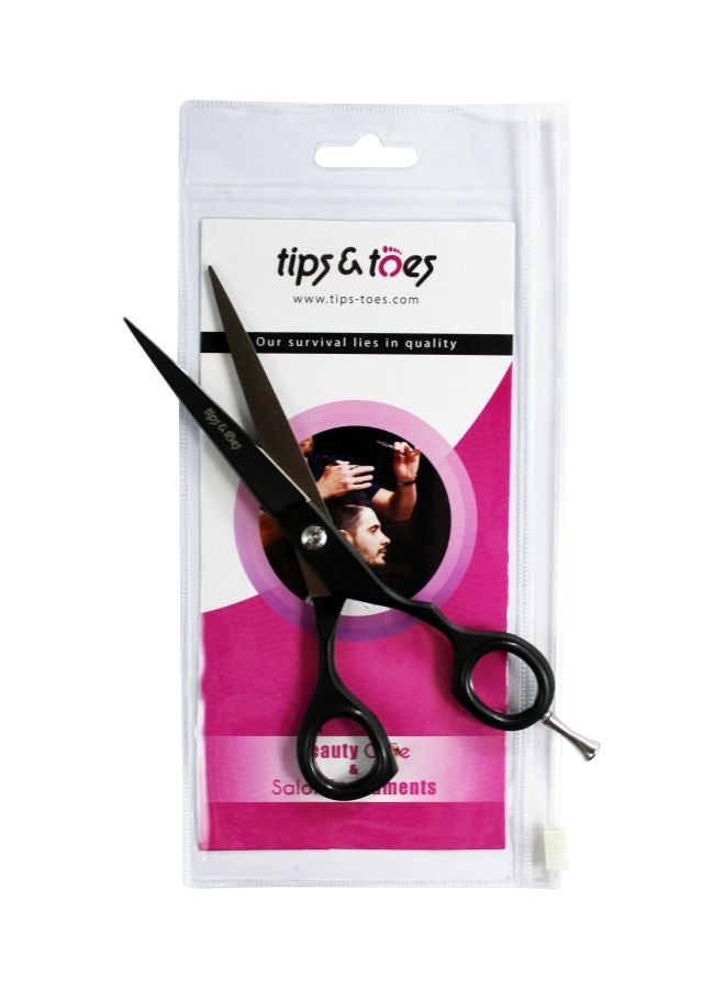 Tips & Toes Professional Barber Scissors Black 16.5cm  - Image 4