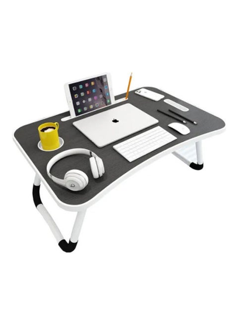Foldable Laptop Table With Cup Holder Combination Material Multicolour 40.5 x 60 x 5.5cm