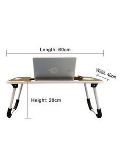 Foldable Laptop Table With Cup Holder Beige Beige 60 x 40cm - v1605797229/N42484284A_4