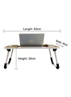 Generic Foldable Laptop Table With Cup Holder Beige Beige 60 x 40cm  - Image 4