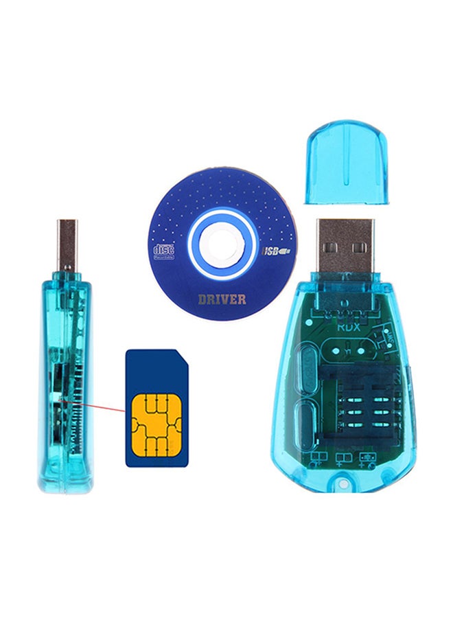 Generic - Standard SIM Card Reader With CD Blue - Image 1