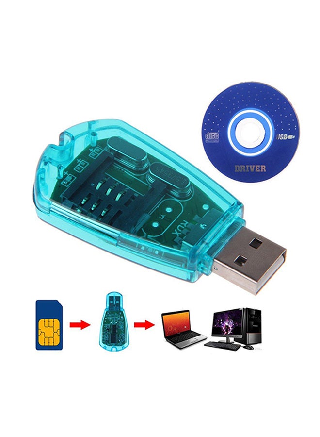 Generic - Standard SIM Card Reader With CD Blue - Image 1