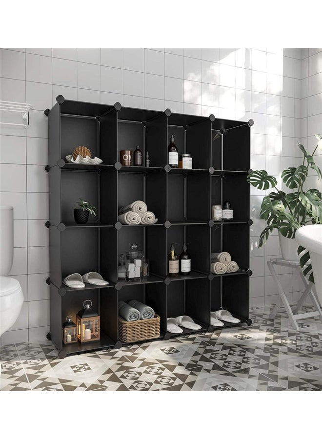 ماركة غير محددة خزانة تخزين قابلة للطي مكونة من 16 صندوق أسود 147x37x147سم  - Image 4