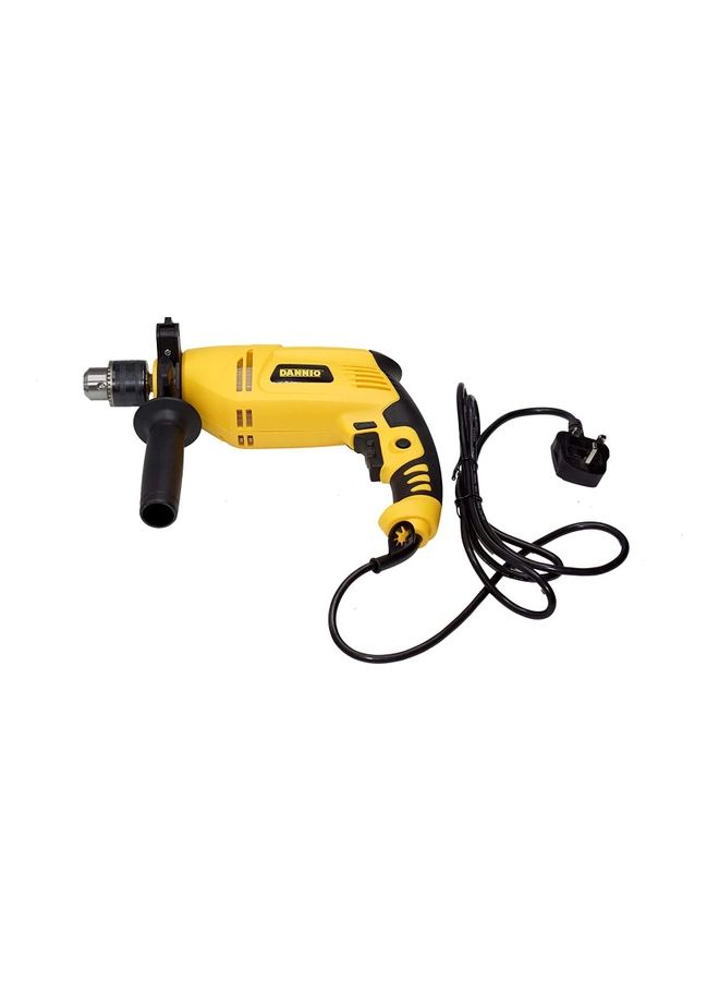Dannio Corded Drill 800 Watts, Electric Impact 13mm Keychuck, 360°Rotating Handle Masnory Power Tools (DN-6018) Yellow 32.8 x 27.6 x 8.4cm - Image 2
