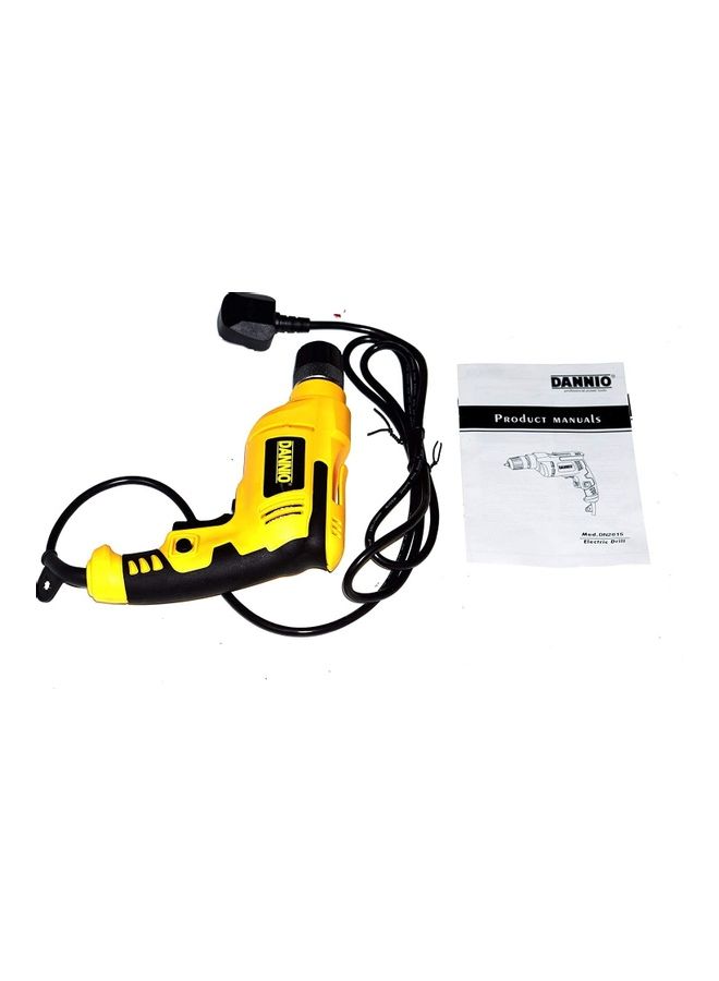 Corded Drill with 13mm Keychuck, Variable Speed Electric Masnory Power Tools - 450 Watts (DN-2015) Yellow 27.8 x 24.8 x 7.6cm