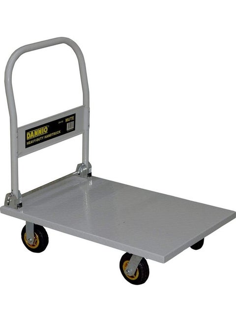 Folding Push Cart Dolly, Steel Moving Platform Hand Truck Trolley with 1100lbs Heavy Duty Load Capacity, Easy Storage, 360° Swivel Wheels, Peferct for Home, Warehouse, Office(DN-100) Grey 100.5 x 69 x 14cm