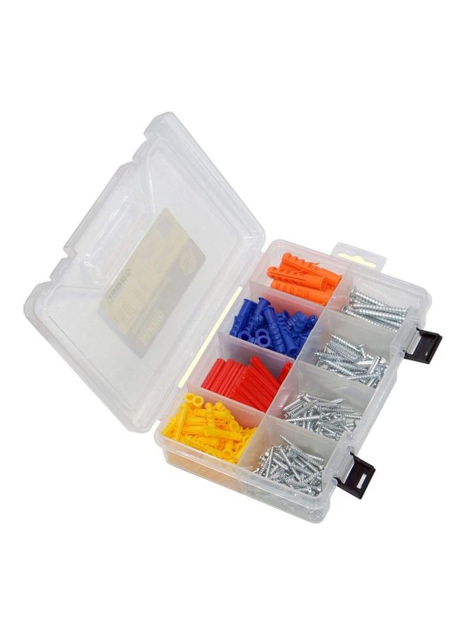 Dannio Anchoring Set Screw | 254-Pieces Zinc and Plastic Self Drilling Drywall Anchors with Phillips Pan Head Tapping Screws Assortment Kit White 20 x 13 x 5cm - Image 2