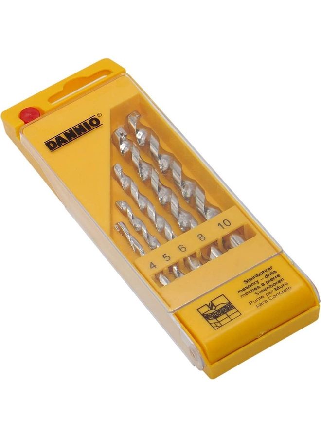 Masonry Drill Bit Set | 5 Pcs Complete Set w/Hard Case For Easy Storage & Carrying | Durable, Robust Carbide Steel Quality| Ideal For Concrete Yellow 9.8 x 8.4 x 3.3cm - v1605802477/N42501481A_5