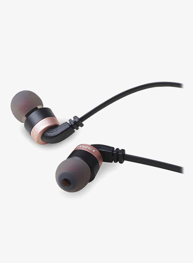 Awei Wired In-Ear Earphones With Mic Rose Gold/Black - Image 4