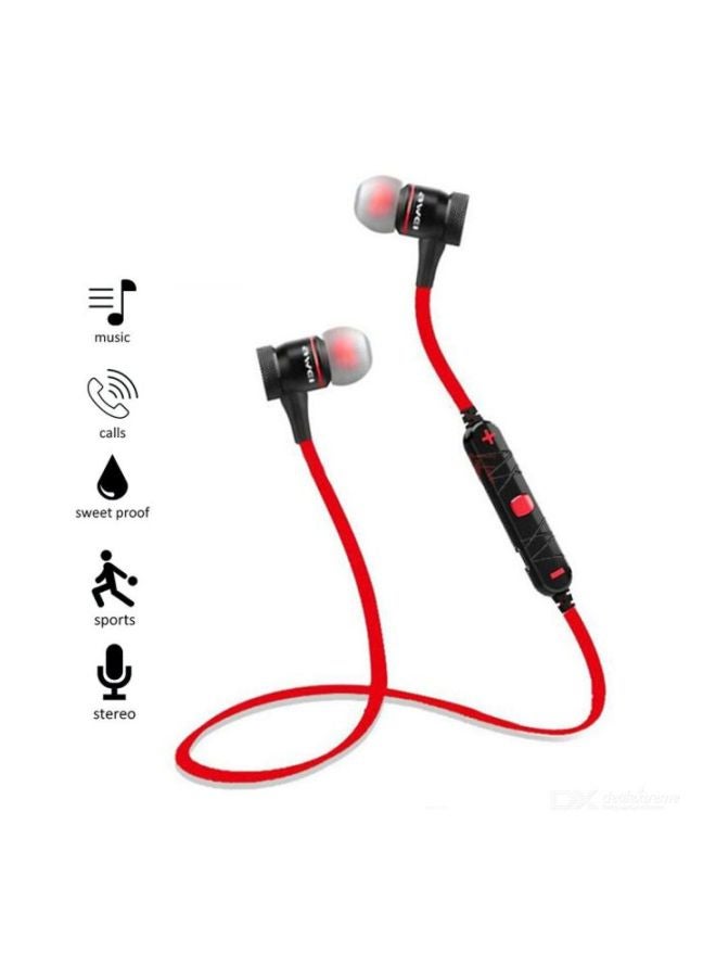 Awei Bluetooth In-Ear Stereo Earphones Red - Image 2