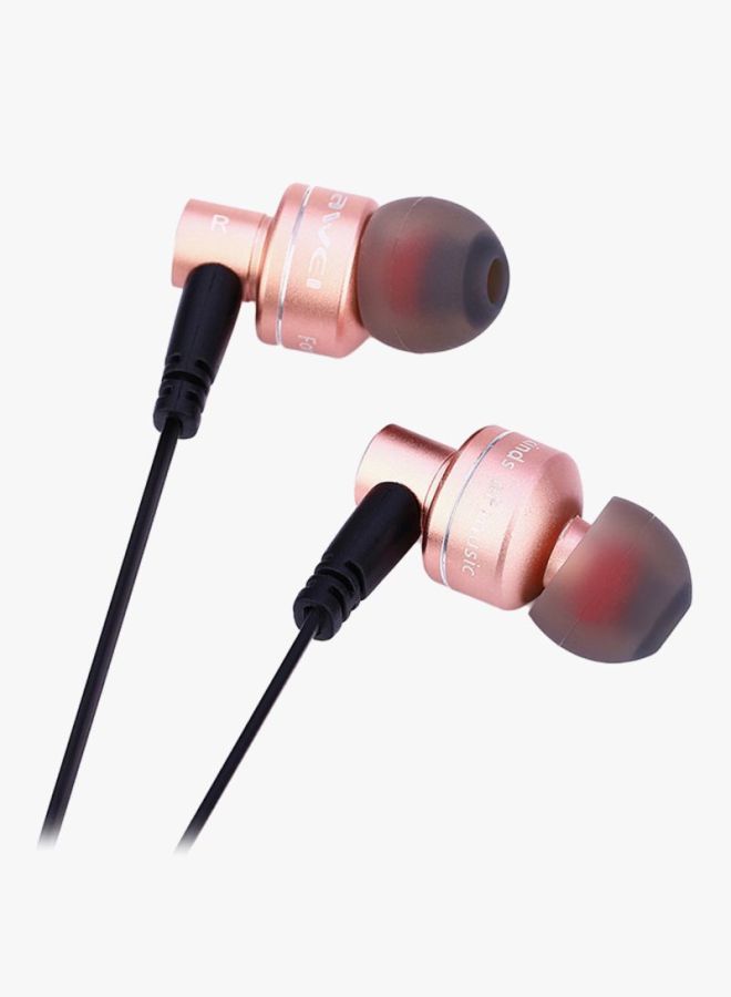 Awei In-Ear Earphones With Mic Rose Gold/Black - Image 4