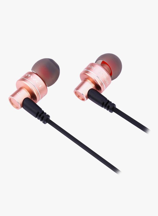 Awei In-Ear Earphones With Mic Rose Gold/Black - Image 5