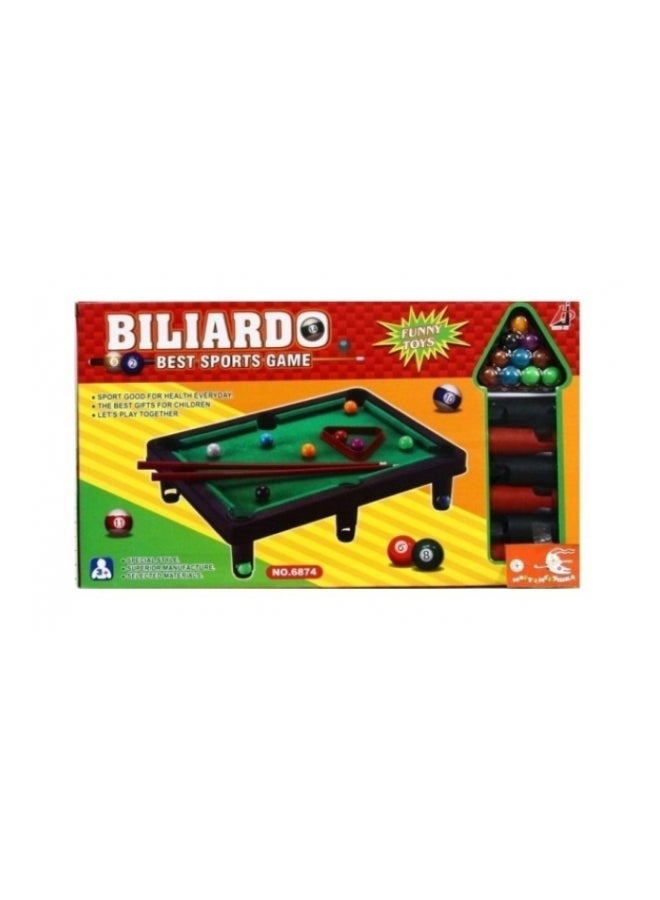 Generic - Biliard Mini Pool Table With Cues, 35 x 20 x 3cm - Image 1