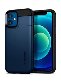 Slim Armor CS Designed Case Cover For iPhone 12 Mini With Credit Card Slot Navy Blue