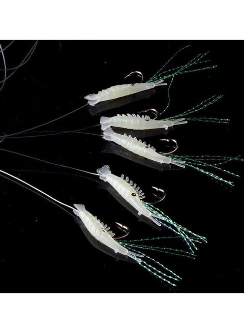 5 Pcs Luminous Shrimp Fishing Simulation Noctilucent Soft Prawn Lure Hooks Bait 20 x 10 x 20cm