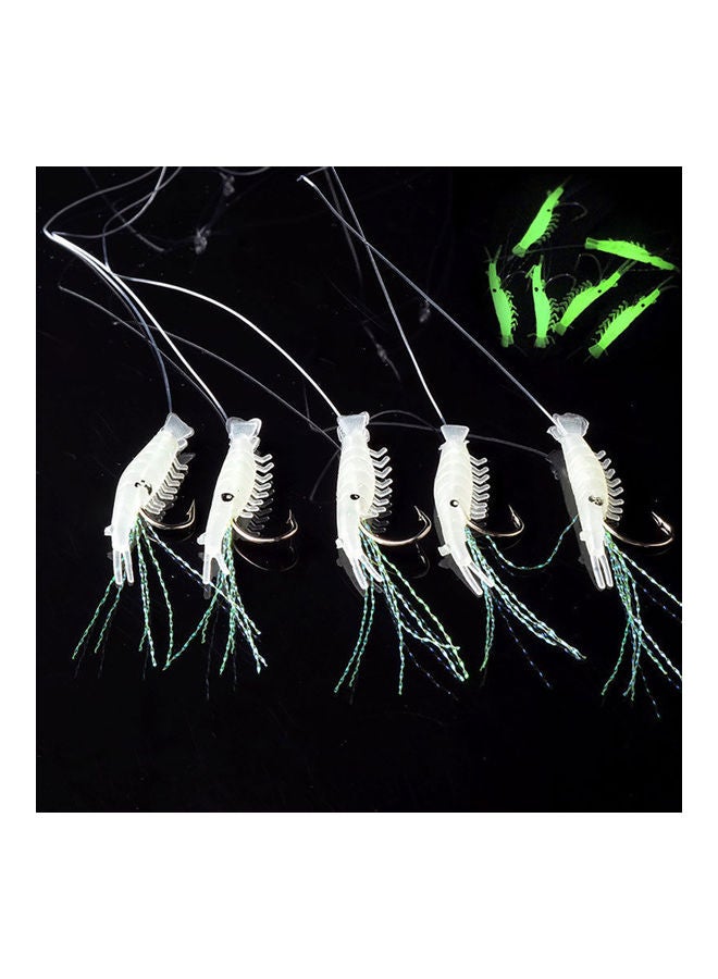 Generic - 5 Pcs Luminous Shrimp Fishing Simulation Noctilucent Soft Prawn Lure Hooks Bait 20 x 10 x 20cm - Image 1