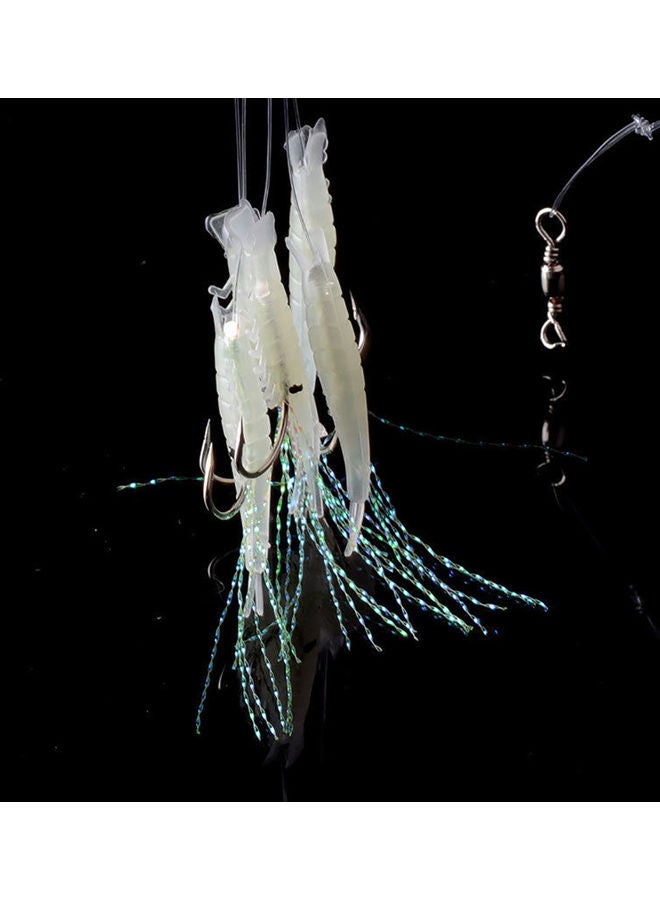 Generic - 5 Pcs Luminous Shrimp Fishing Simulation Noctilucent Soft Prawn Lure Hooks Bait 20 x 10 x 20cm - Image 1