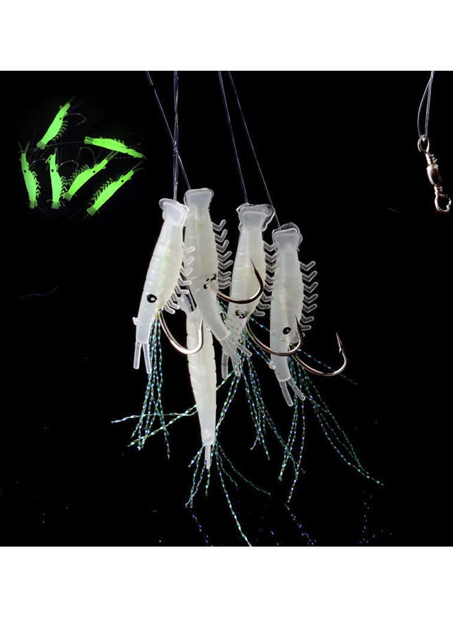 Generic - 5 Pcs Luminous Shrimp Fishing Simulation Noctilucent Soft Prawn Lure Hooks Bait 20 x 10 x 20cm - Image 1