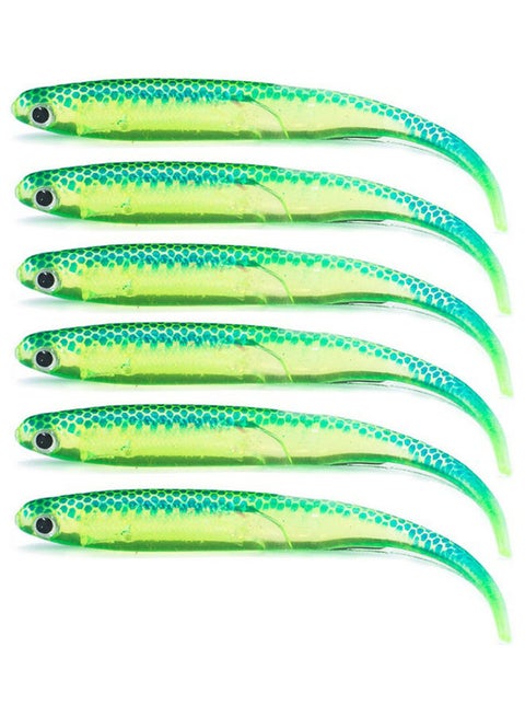6Pcs/Set Multicolor 10cm Soft Lure Fish Jig Head Fishing Bait Tackle Tools 20 x 10 x 20cm