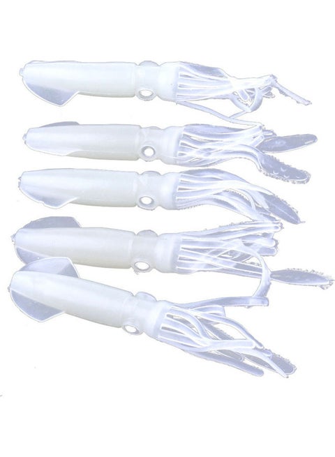 5Pcs Glow in The Dark Luminous Artificial Soft Bait Squid Style Fishing Lure 20 x 10 x 20cm