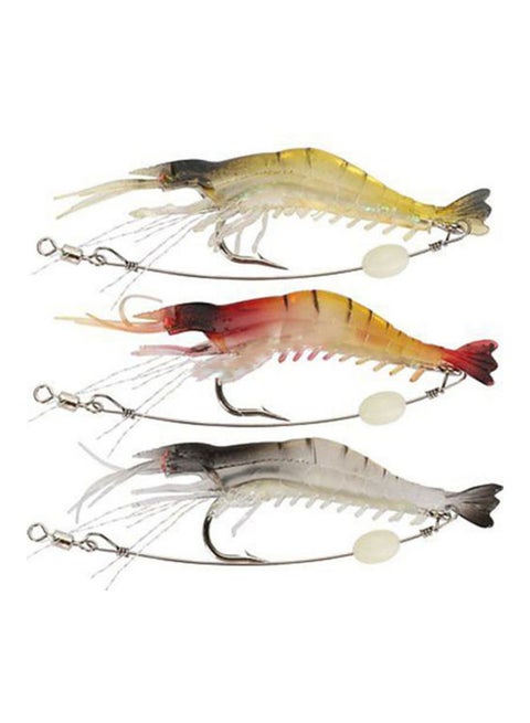3Pcs Soft Lifelike Simulation Shrimp Prawn Fishing Lures Luminous Bead Hook Bait 20 x 10 x 20cm