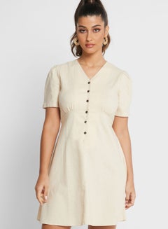 SEMIR Button Detail Dress Beige  - Image 1