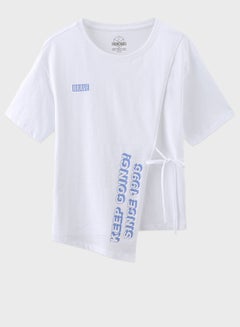 SEMIR Slogan Wrap T-Shirt White 